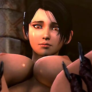 Nochgeil Tomb Raider wird erfasst und gezwungen (Japan Porno Anime)
